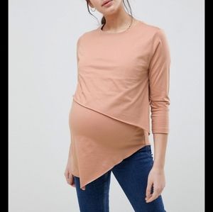 ASOS Blush Asymmetrical maternity nursing top
